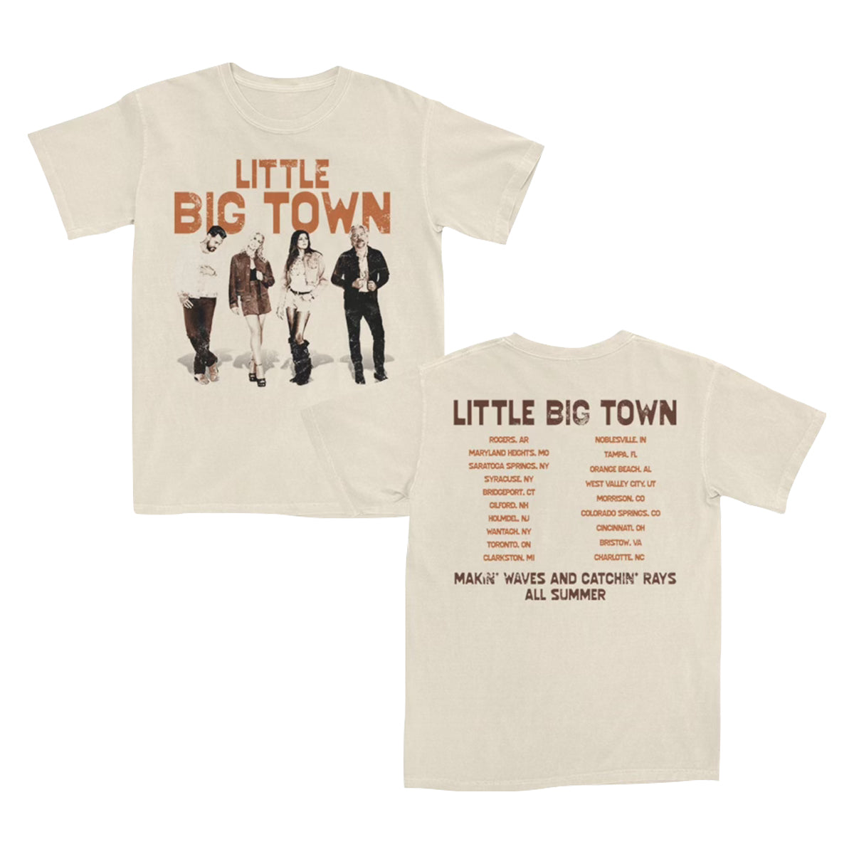 LITTLE BIG TOWN MAKIN' WAVES & CATCHIN' RAYS TOUR T-SHIRT - NATURAL