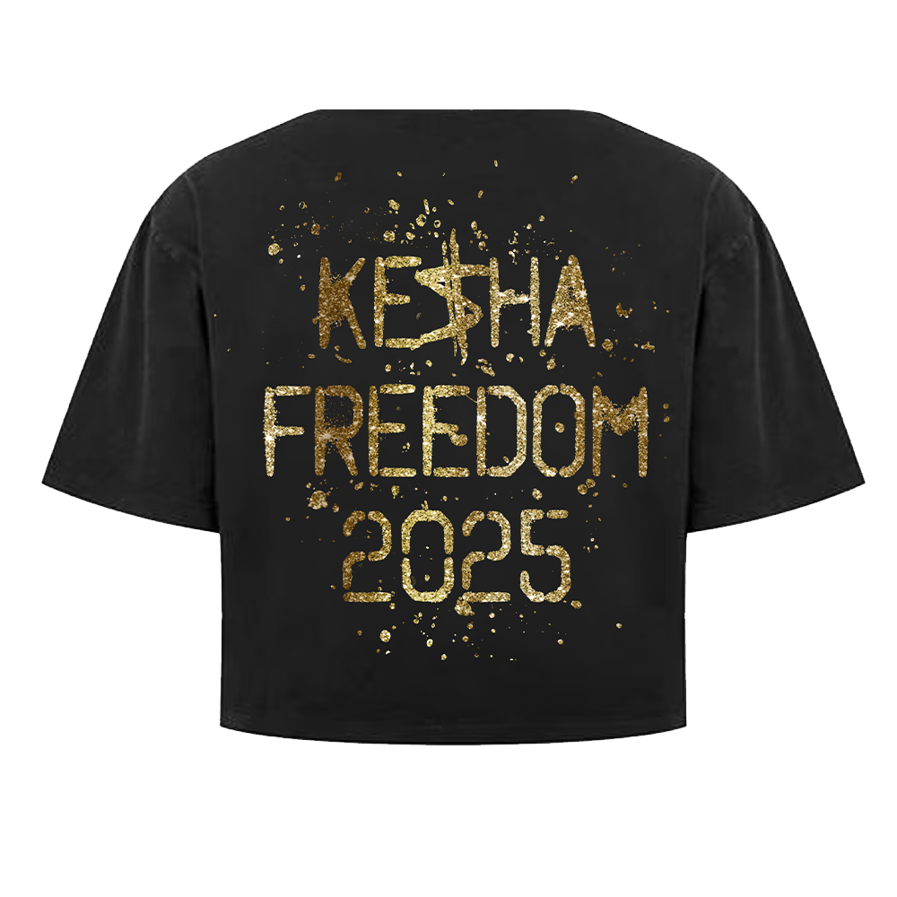 Kesha Freedom 2025 Off The Shoulder Crop Tee