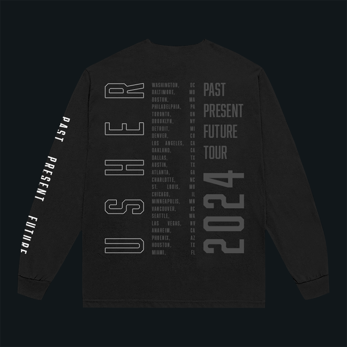 USHER DATE BACK TOUR LONG SLEEVE T-SHIRT