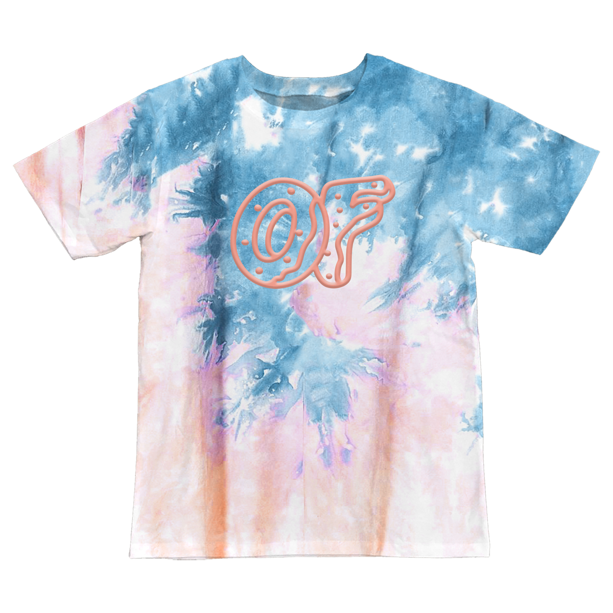 Donut Outline T-shirt - Blue/Pink Tie Dye-Odd Future