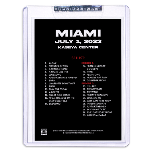 GAS The Cure July 1, 2023, Miami, FL Trading Card Illustrated by Yvan Quinet