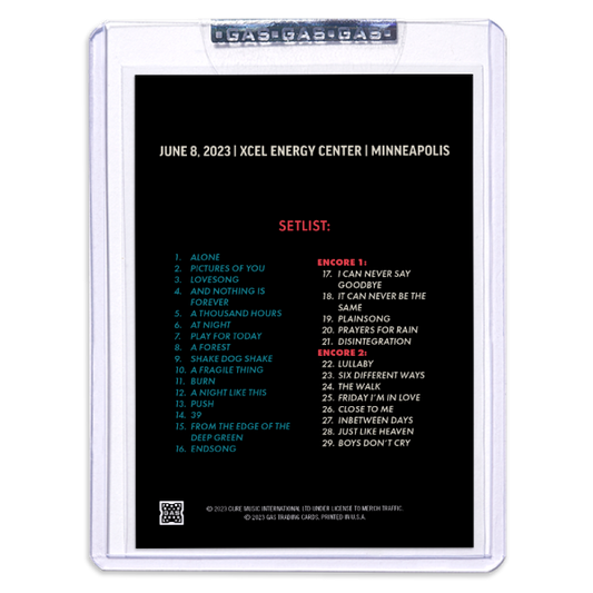 GAS The Cure June 8, 2023, Minneapolis, MN Trading Card Illustrated by John Vogl