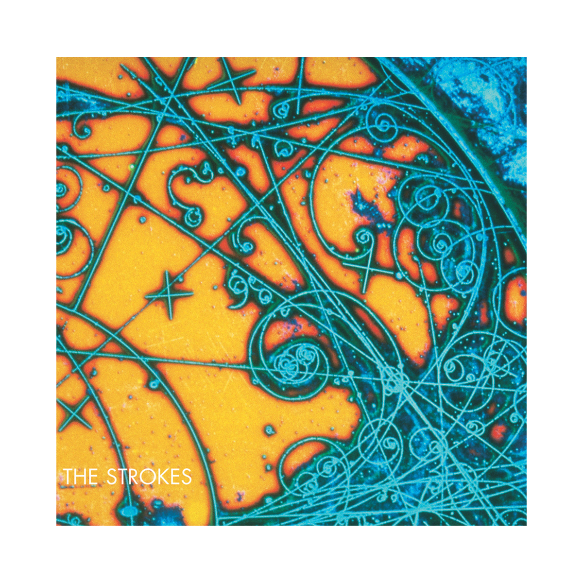 The colorful abstract design on the cover. for 'Is This It' by The Strokes.