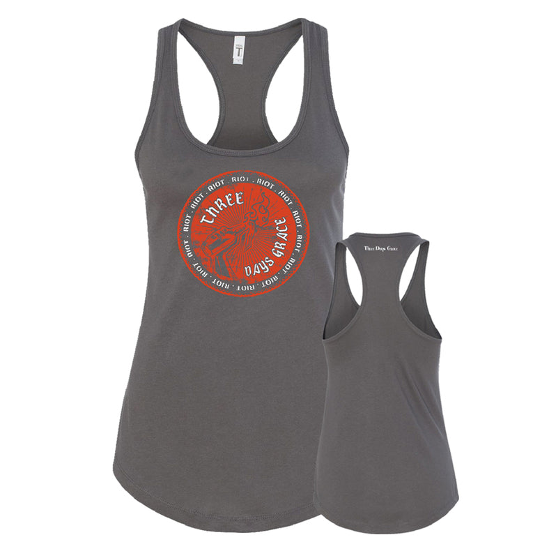 Women's Riot Cocktail Grey Tank-Three Days Grace