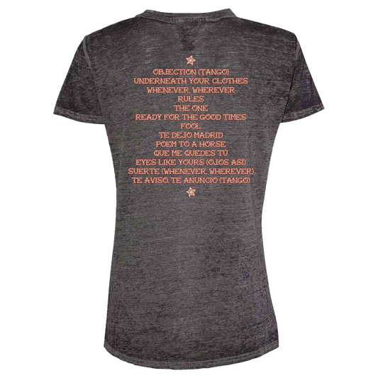 Laundry Service Cover Ladies Burnout T-shirt - Black