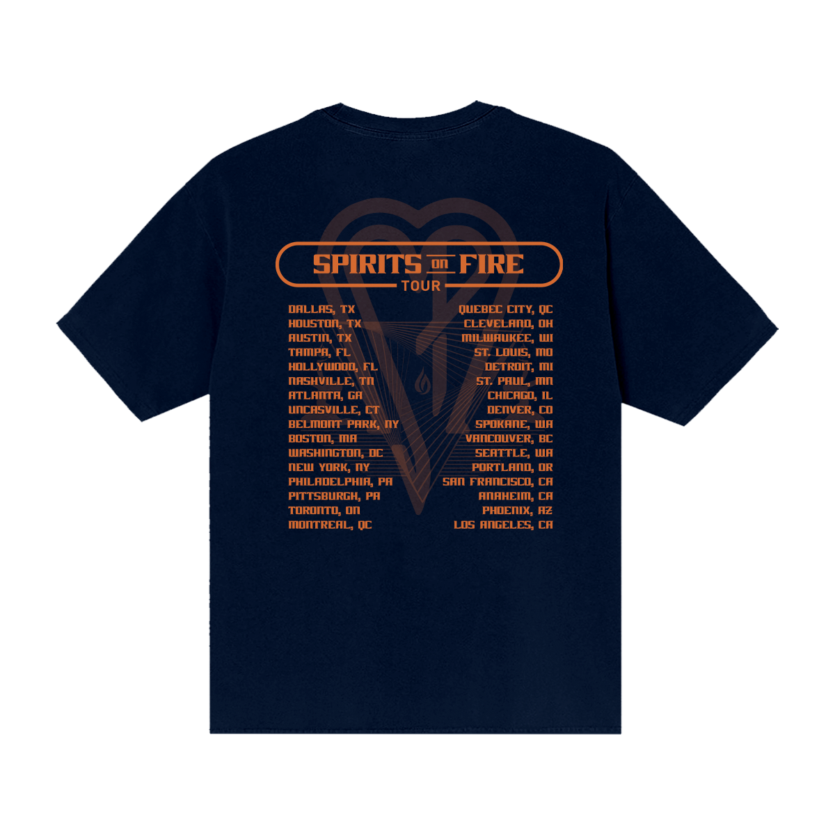Spirits On Fire Tour Navy Tee