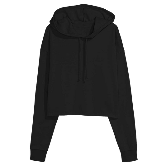 Laundry Service Logo Ladies Cropped Hoodie - Black