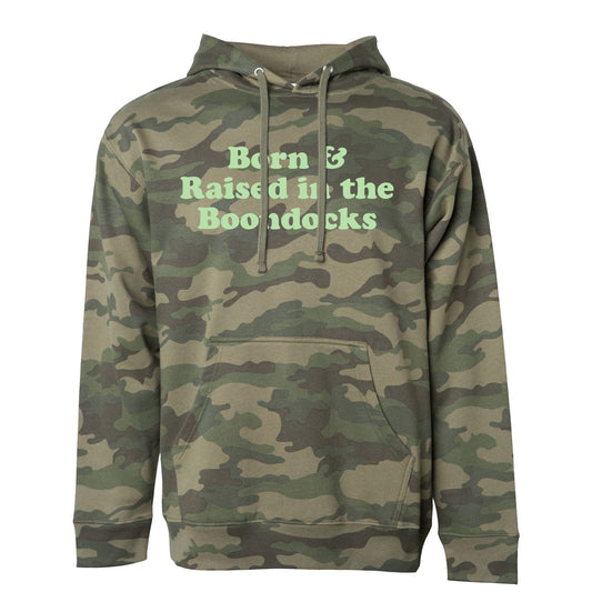 BORN & RAISED IN THE BOONDOCKS CAMO HOODIE