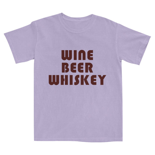 WINE BEER WHISKEY T-SHIRT