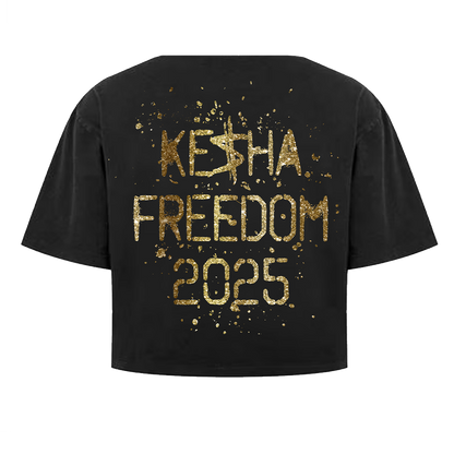Kesha Freedom 2025 Off The Shoulder Crop Tee