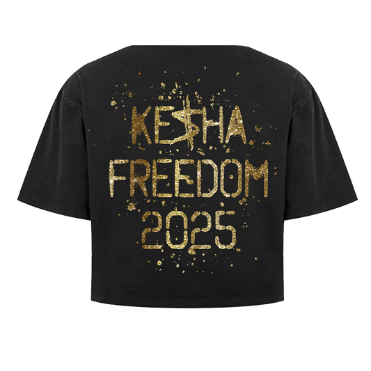 Kesha Freedom 2025 Off The Shoulder Crop Tee