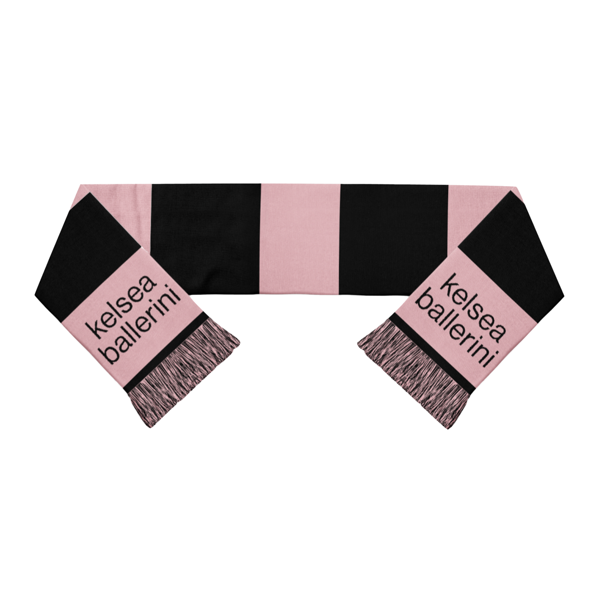 BLACK AND PINK COLORBLOCK SCARF