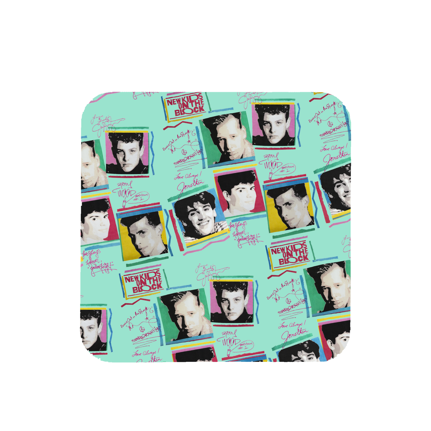 #BHBC NKOTB Vintage Photo Collage Mint Coaster-New Kids on the Block