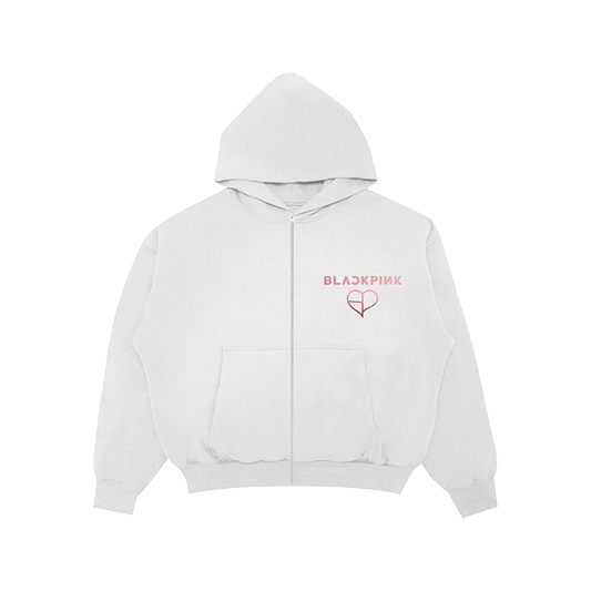 BLACKPINK Foil Zip Hoodie White
