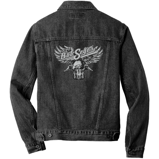 Motorcycle Eagle Black Denim Jacket