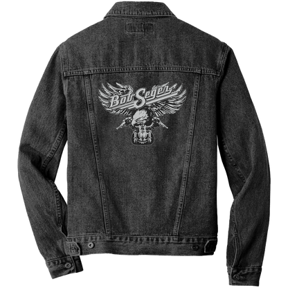 Motorcycle Eagle Black Denim Jacket
