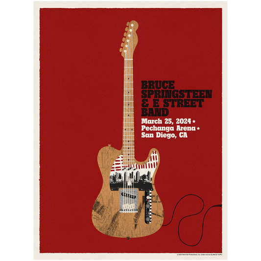 San Diego March 25 Bruce Springsteen & The E Street Band World Tour 2024 Poster - Limited Edition