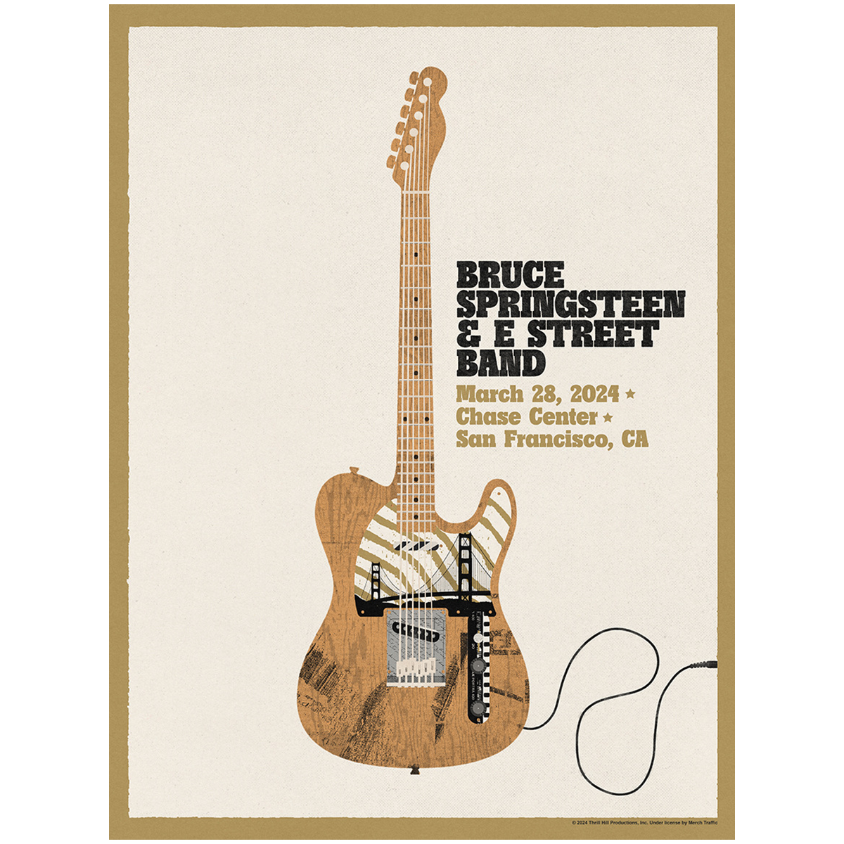 San Francisco March 28 Bruce Springsteen & The E Street Band World Tour 2024 Poster - Limited Edition