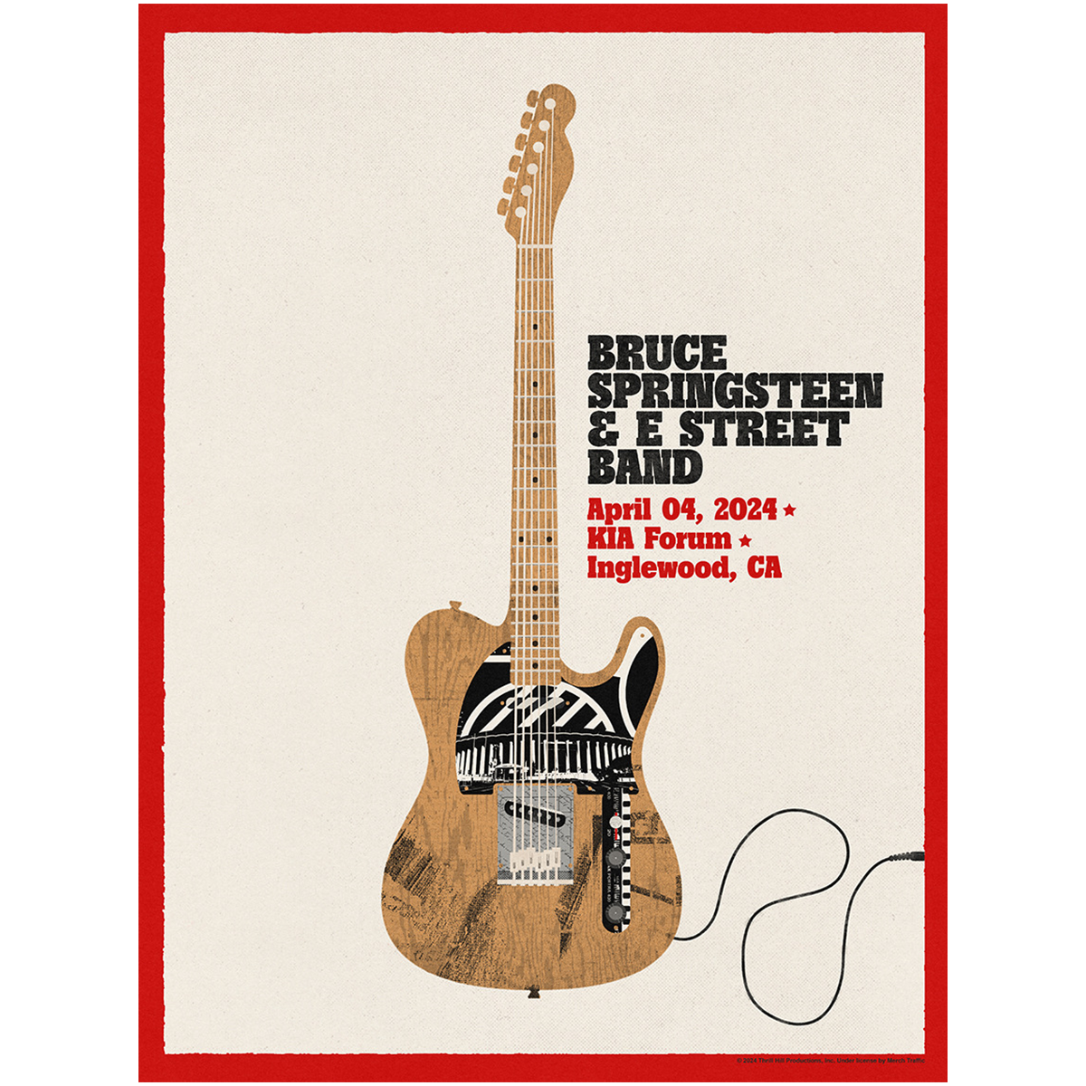Inglewood April 4 Bruce Springsteen & The E Street Band World Tour 2024 Poster - Limited Edition
