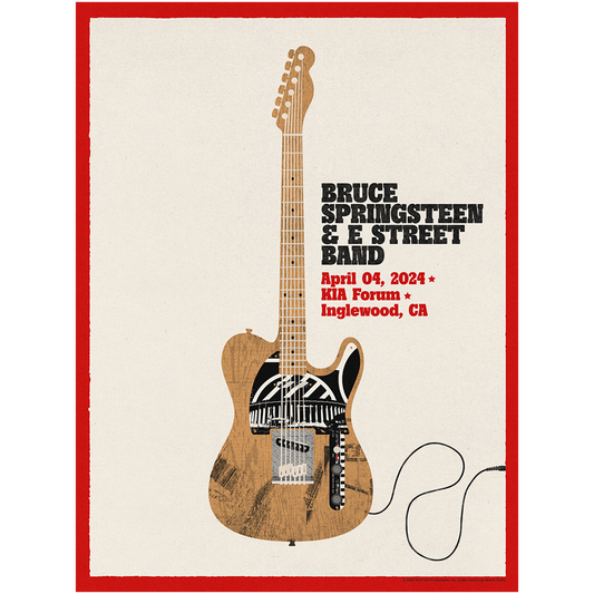Inglewood April 4 Bruce Springsteen & The E Street Band World Tour 2024 Poster - Limited Edition