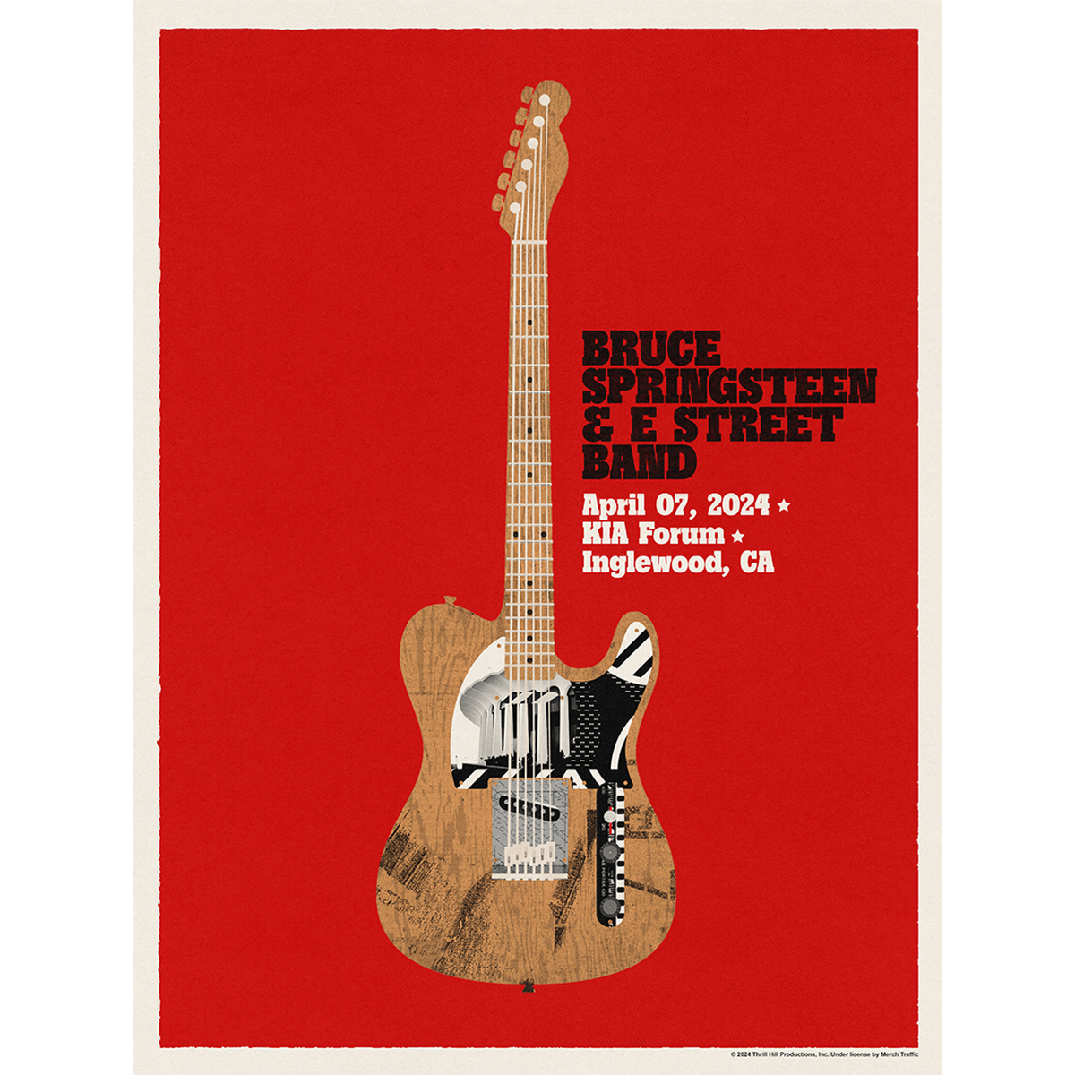 Inglewood April 7 Bruce Springsteen & The E Street Band World Tour 2024 Poster - Limited Edition