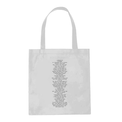 Boys Don't Cry White Tote