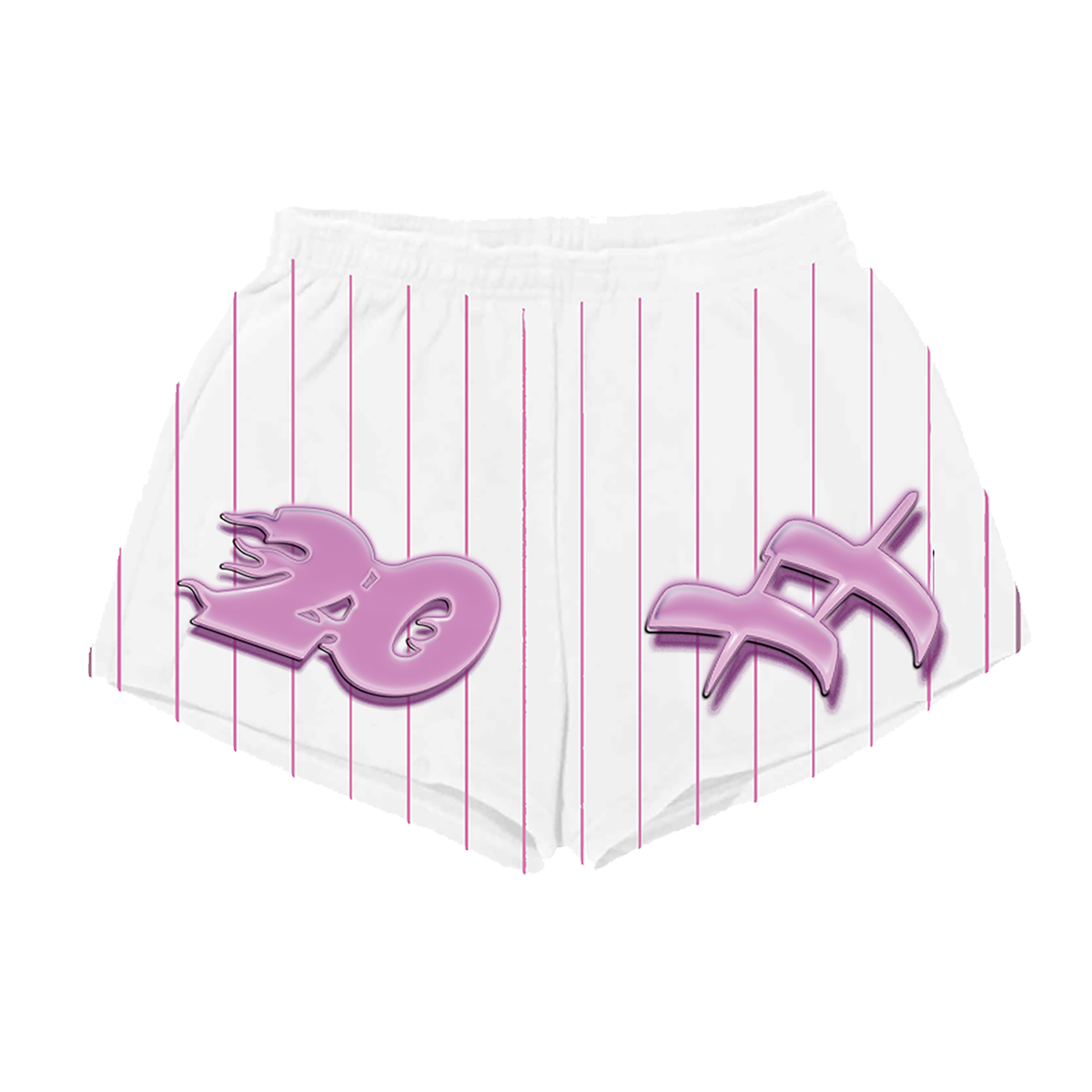 20 Flames Pinstripe Shorts - Pink