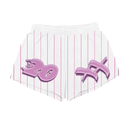 20 Flames Pinstripe Shorts - Pink