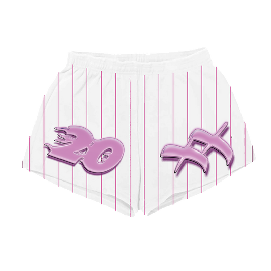 20 Flames Pinstripe Shorts - Pink