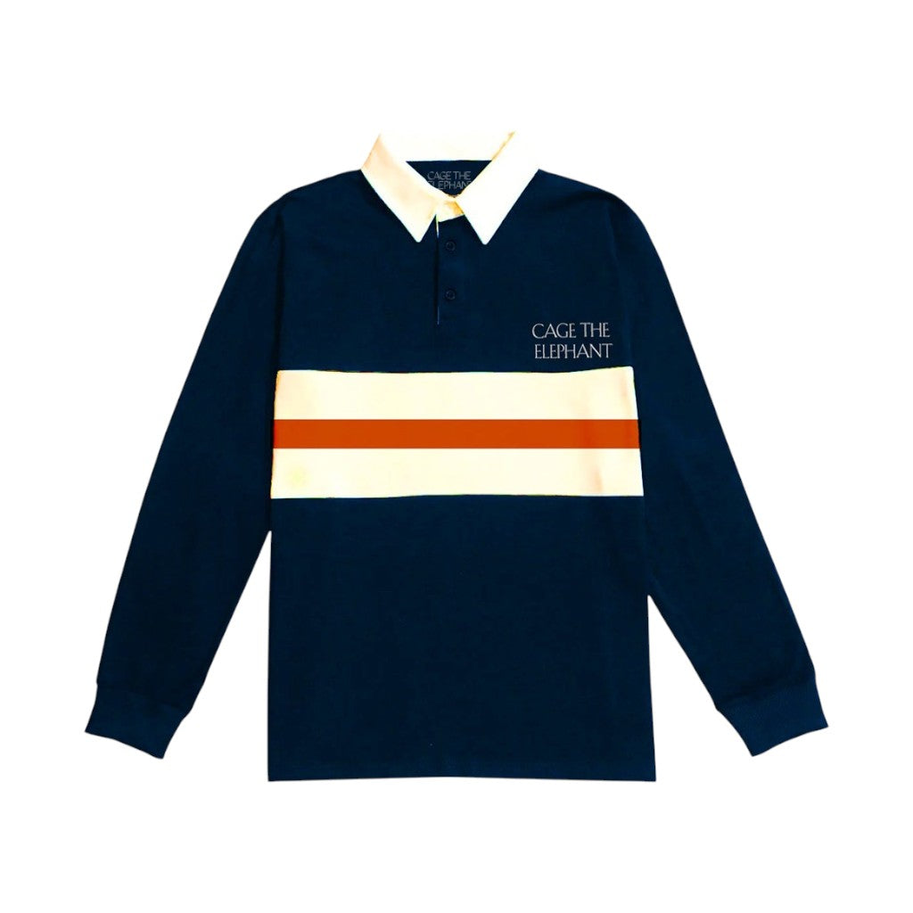 Cage The Elephant Stacked Logo Rugby Polo