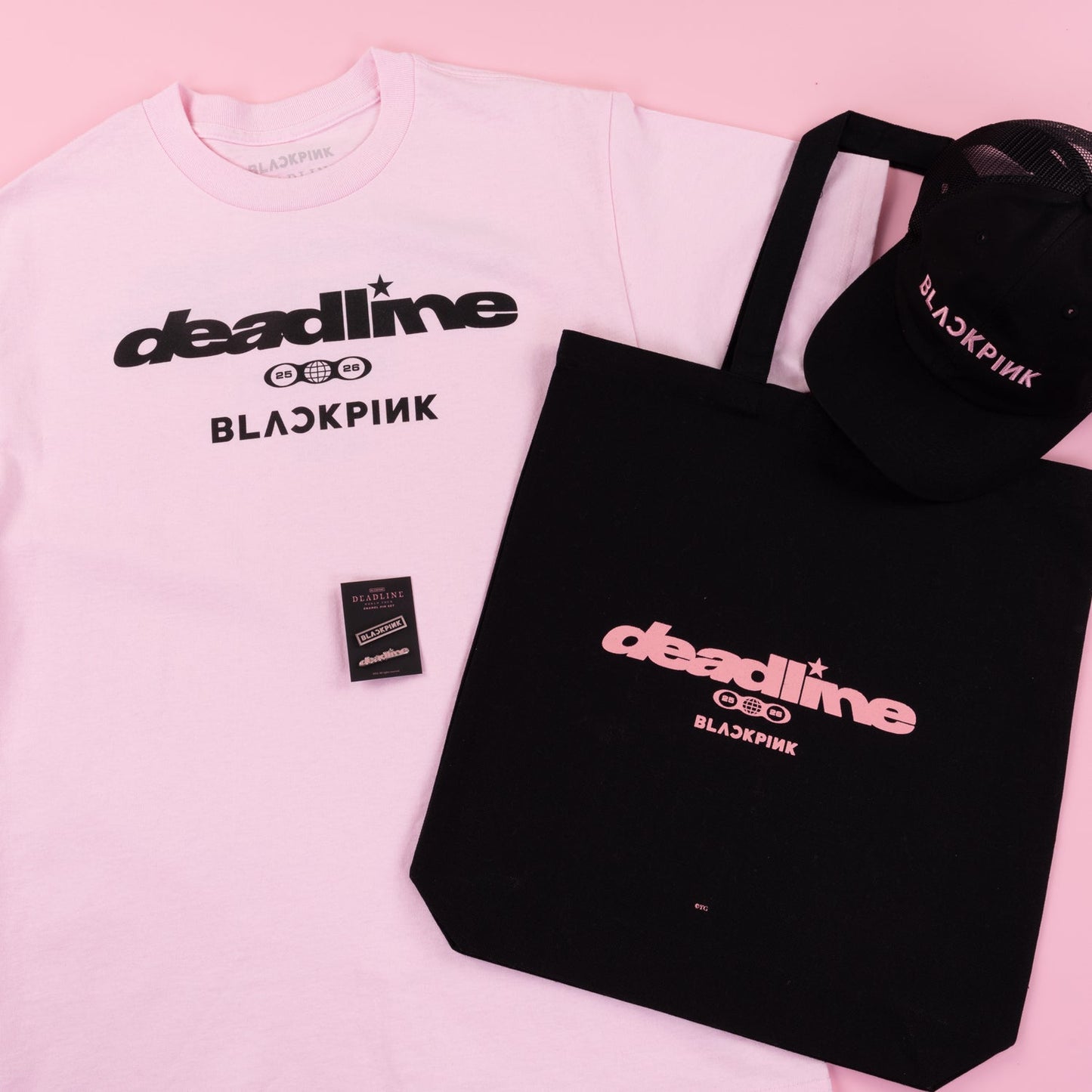 BLACKPINK Continent Logo Tee Pink