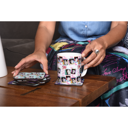 #BHBC NKOTB Vintage Photo Collage Purple Coaster-New Kids on the Block