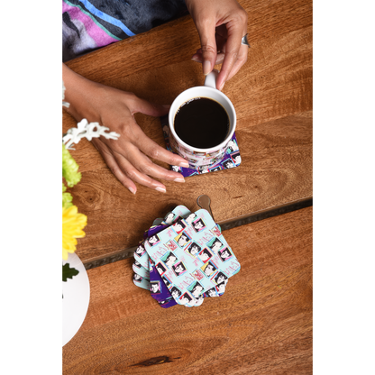 #BHBC NKOTB Vintage Photo Collage Purple Coaster-New Kids on the Block