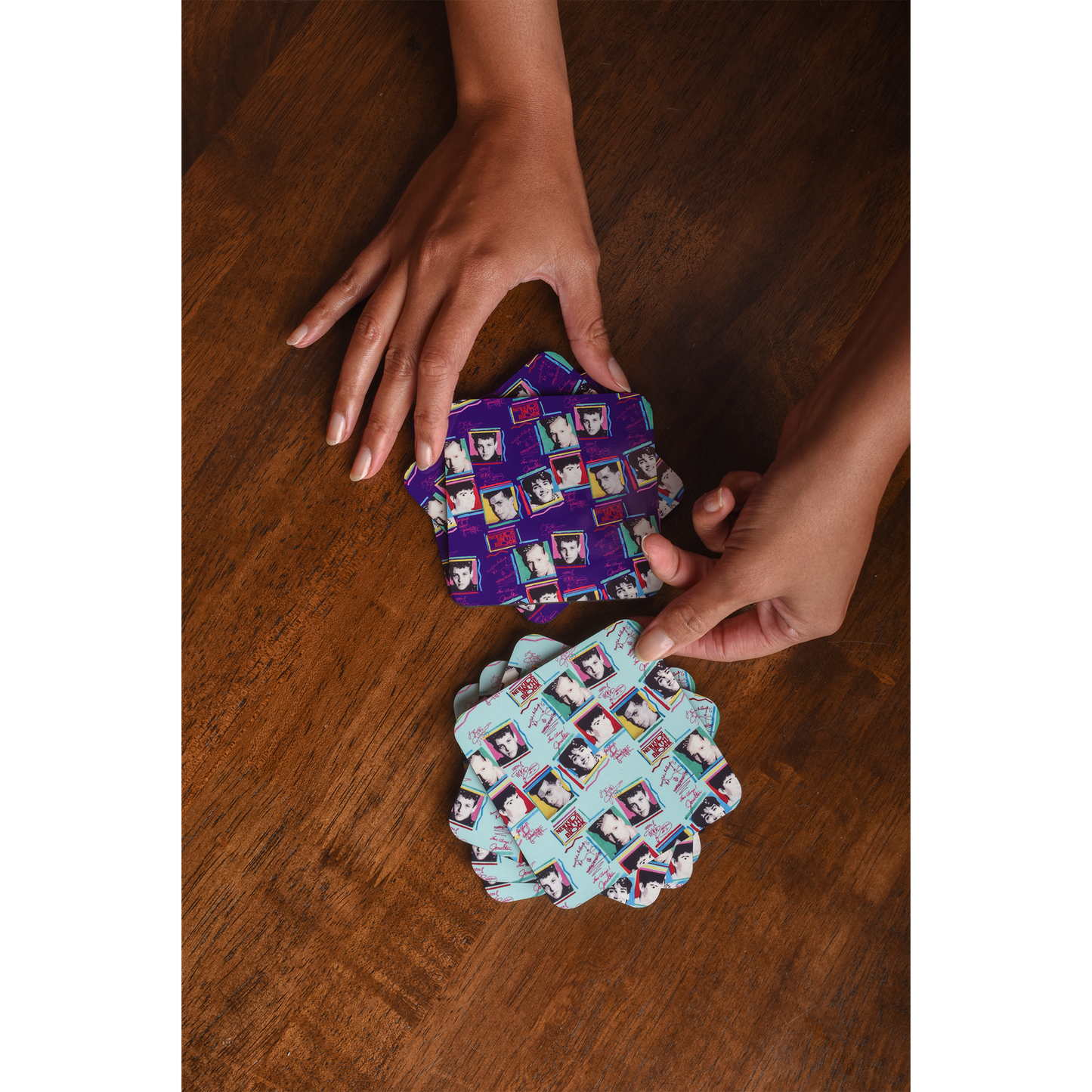 #BHBC NKOTB Vintage Photo Collage Purple Coaster-New Kids on the Block