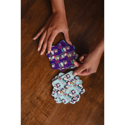 #BHBC NKOTB Vintage Photo Collage Purple Coaster-New Kids on the Block