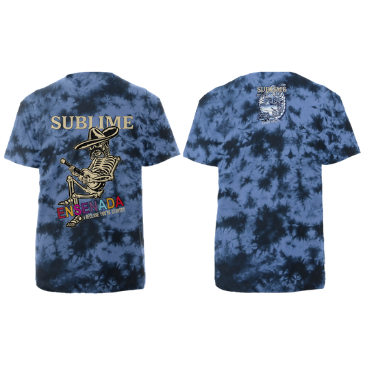 Ensenada Skeleton T-shirt - Blue Tie Dye