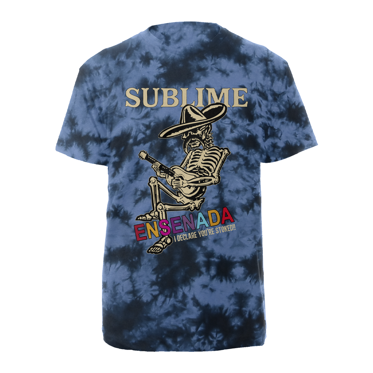 Ensenada Skeleton T-shirt - Blue Tie Dye