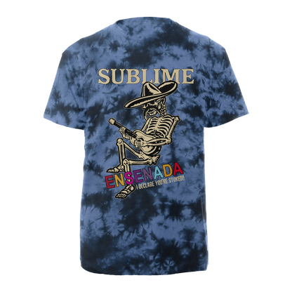 Ensenada Skeleton T-shirt - Blue Tie Dye