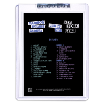 GAS The Cure June 20, 2023, New York, NY 2nd Edition Trading Card Illustrated by Matthew Lineham