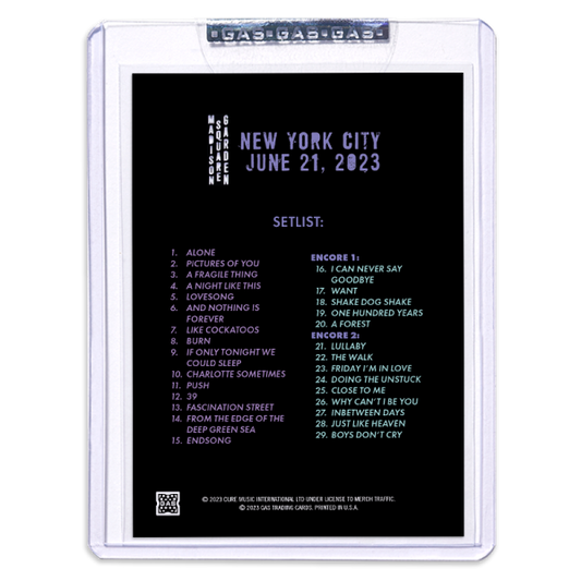 GAS The Cure June 21, 2023, New York, NY 2nd Edition Trading Card Illustrated by Matthew Lineham