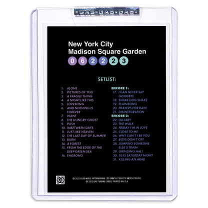 GAS The Cure June 22, 2023, New York, NY 2nd Edition Trading Card Illustrated by Matthew Lineham