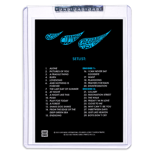 GAS The Cure June 25, 2023, Columbia, MD Trading Card Illustrated by Evangeline Gallagher