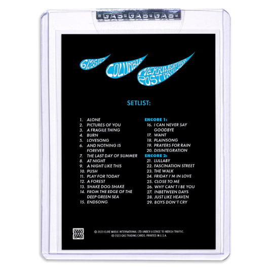 GAS The Cure June 25, 2023, Columbia, MD 2nd Edition Trading Card Illustrated by Evangeline Gallagher