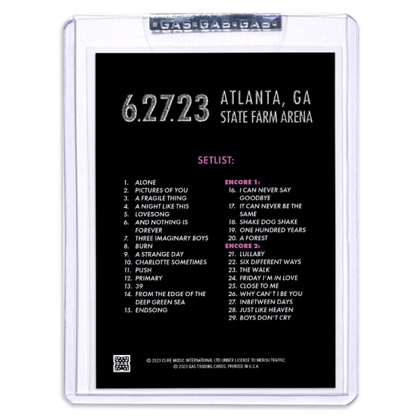 GAS The Cure June 27, 2023, Atlanta, GA 2nd Edition Trading Card Illustrated by Christopher Everhart