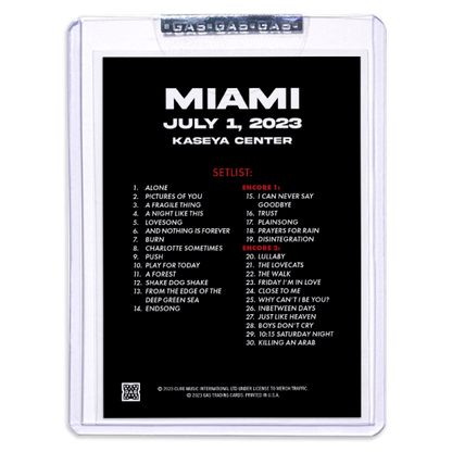 GAS The Cure July 1, 2023, Miami, FL 2nd Edition Trading Card Illustrated by Yvan Quinet