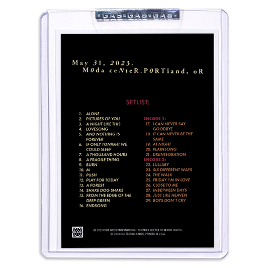 GAS The Cure May 31, 2023, Portland, OR Trading Card Illustrated by Max Lffler