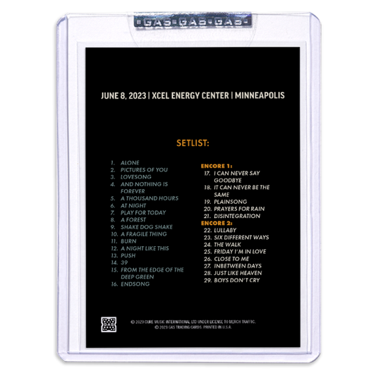 GAS The Cure June 8, 2023, Minneapolis, MN 2nd Edition Trading Card Illustrated by John Vogl