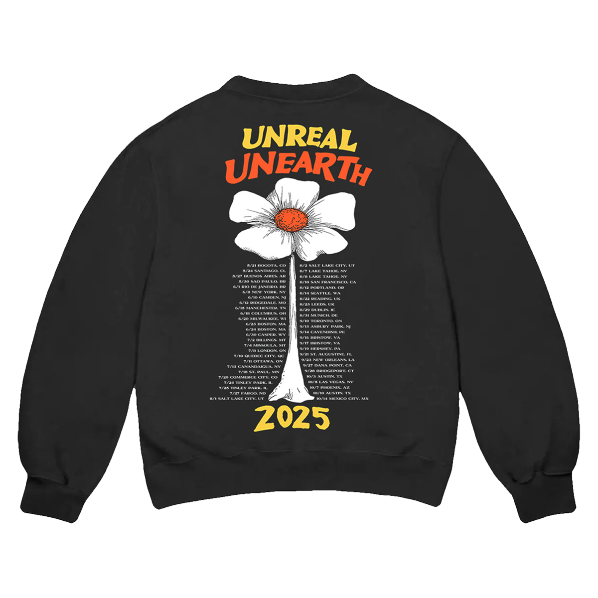 Unreal Unearth 2025 Flower Tour Crewneck