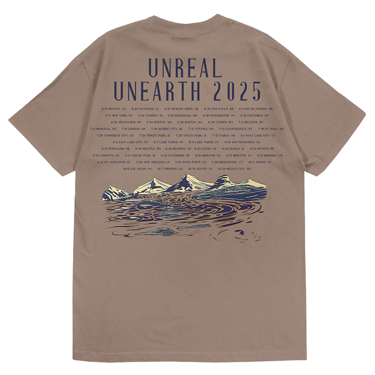 Unreal Unearth 2025 Guitar Tour Tee
