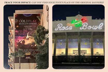 LA posters: Chris on stage midair. Guy&Jonny on bass&guitar. Will on drums. Fans cheer&wave. The spheres: A blue&purple planet, one pink with orange accents, a bright blue opal, a cube with silver&deep blue like a circuit board, a planet of blue&white ocean waves, a radiant golden sphere of solar flares&lava, one of purple&indigo swirls, a green ringed planet of plants&turquoise rivers, a pink, purple&blue planet with neon moons, a purple, blue&green infinity sign sphere&a pink, blue, green&purple nebula